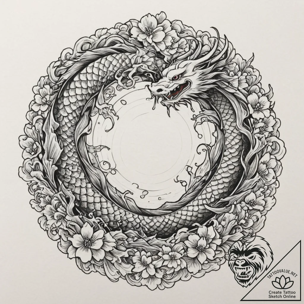 A vinyl record, artistic tattoo sketch, on wh... - tattoo sketch (№1751362428_0, 01.07.2025 09:33) — tattoovalue.net