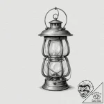 Lantern, ink illustration for tattoo, minimal… – tattoo sketch (№1751362654_0, 01.07.2025 09:37) — tattoovalue.net