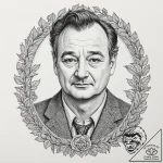 A neo-traditional portrait of bill murray fro… – tattoo sketch (№1751363030_0, 01.07.2025 09:43) — tattoovalue.net