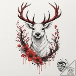 A watercolor tattoo of the forest spirit’s de… – tattoo sketch (№1751363481_0, 01.07.2025 09:51) — tattoovalue.net