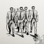 A neo-traditional tattoo of the “walking” sce… – tattoo sketch (№1751363932_0, 01.07.2025 09:58) — tattoovalue.net