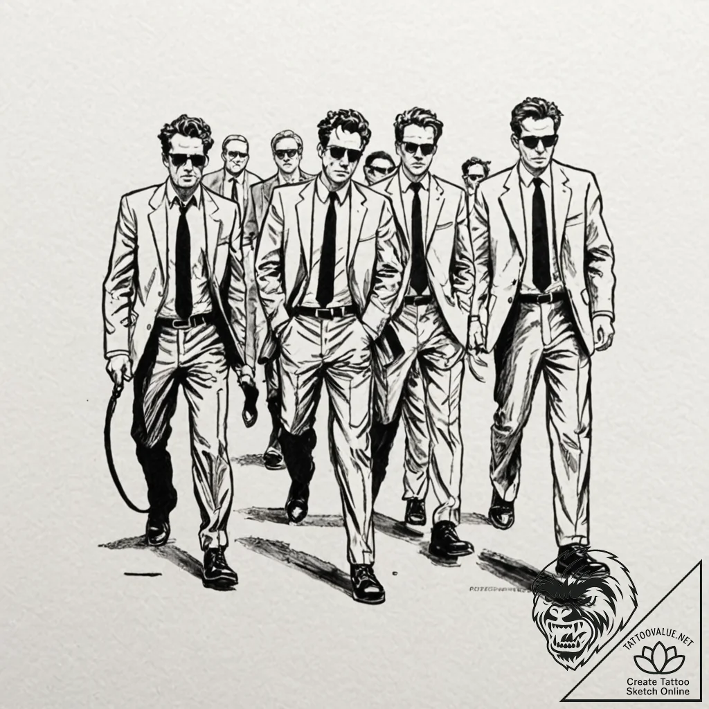 A neo-traditional tattoo of the "walking" sce... - tattoo sketch (№1751363932_0, 01.07.2025 09:58) — tattoovalue.net