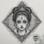 Harlequin, tattoo line art, sketch tattoo sty… – tattoo sketch (№1751364089_0, 01.07.2025 10:01) — tattoovalue.net