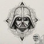 Trash polka tattoo sketch of darth vader’s he… – tattoo sketch (№1751364167_0, 01.07.2025 10:02) — tattoovalue.net