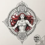 A sketch of the scarlet witch (wanda maximoff… – tattoo sketch (№1751364559_0, 01.07.2025 10:09) — tattoovalue.net