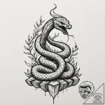A minimalist tattoo of the cobra kai snake lo… – tattoo sketch (№1751364871_0, 01.07.2025 10:14) — tattoovalue.net