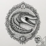 Crocodile, ink illustration for tattoo, highl… – tattoo sketch (№1751366600_0, 01.07.2025 10:43) — tattoovalue.net