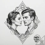 Twins, tattoo flash sheet design, muted color… – tattoo sketch (№1751366835_0, 01.07.2025 10:47) — tattoovalue.net