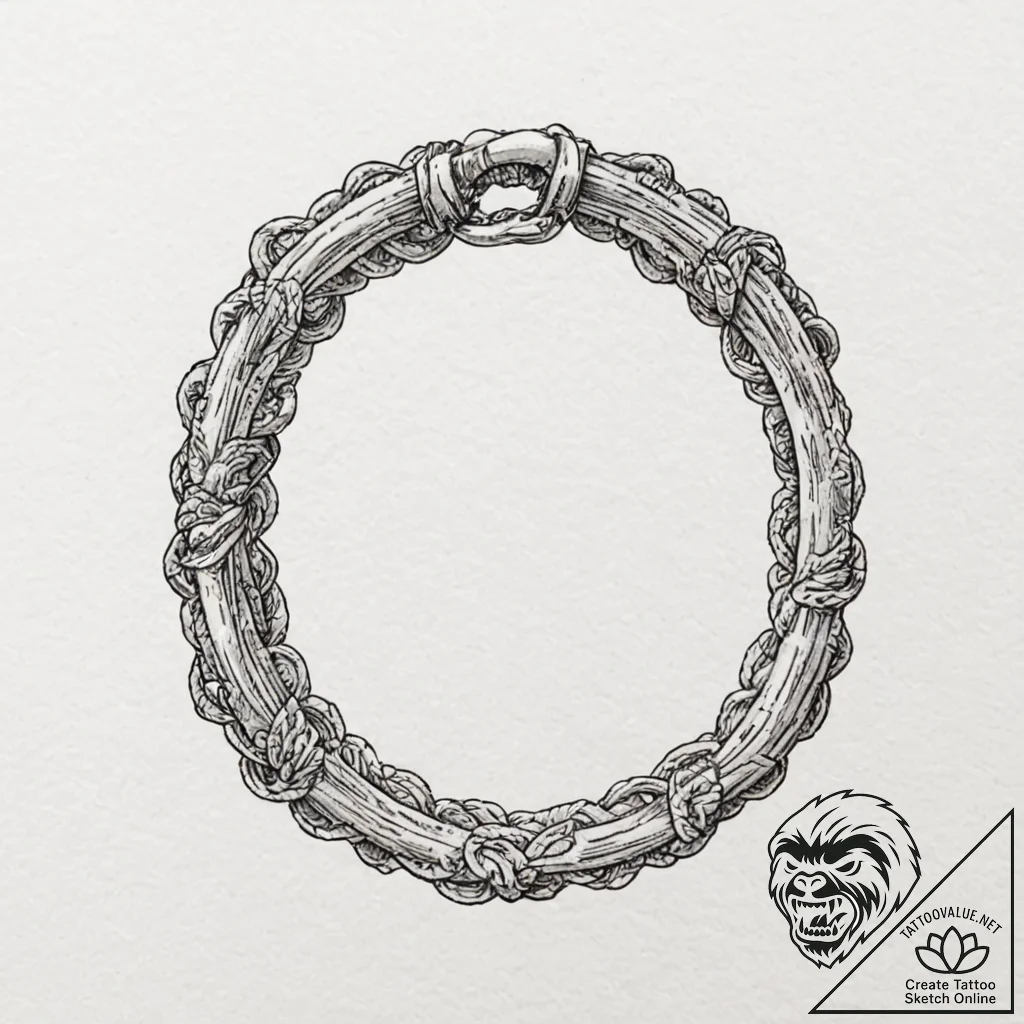 Bracelet, ink illustration for tattoo, unique... - tattoo sketch (№1751366913_0, 01.07.2025 10:48) — tattoovalue.net