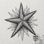 Starfish, concept art for tattoo, black and w… – tattoo sketch (№1751367541_0, 01.07.2025 10:59) — tattoovalue.net