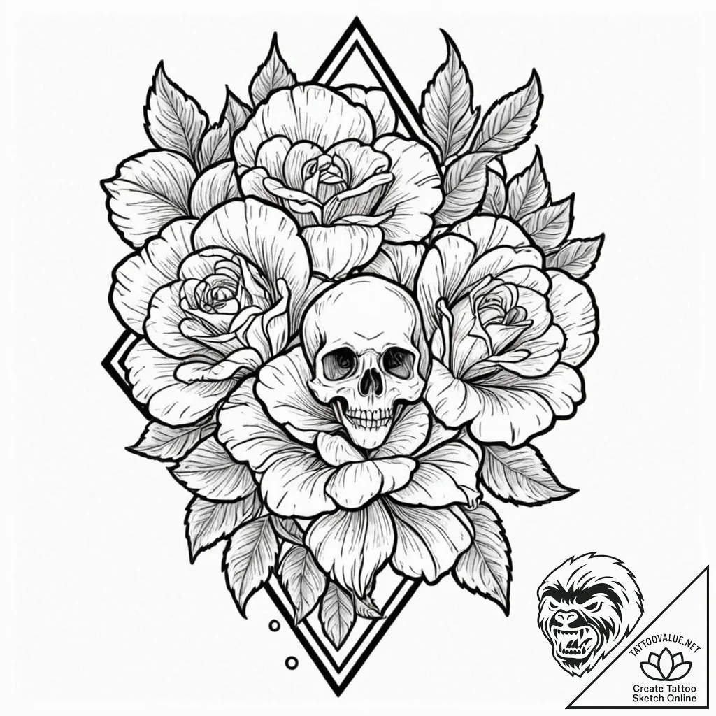 Narcissus, tattoo flash sheet design, black o... - tattoo sketch (№1751368645_0, 01.07.2025 11:17) — tattoovalue.net
