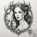A neo-traditional tattoo of ofelia from pan’s… – tattoo sketch (№1751368802_0, 01.07.2025 11:20) — tattoovalue.net
