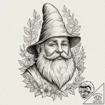 A sketch of the travelling garden gnome from… – tattoo sketch (№1751368880_0, 01.07.2025 11:21) — tattoovalue.net