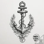 Anchor, concept art for tattoo, soft whip sha… – tattoo sketch (№1751368959_0, 01.07.2025 11:22) — tattoovalue.net
