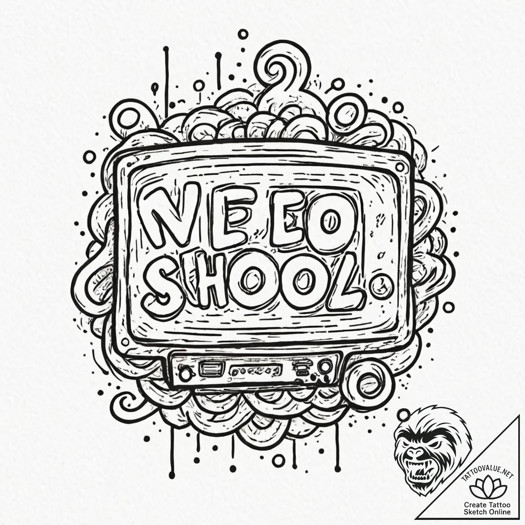 A linework tattoo of the cursed videotape, wi... - tattoo sketch (№1751369588_0, 01.07.2025 11:33) — tattoovalue.net