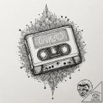 A minimalist tattoo of a huey lewis and the n… – tattoo sketch (№1751369666_0, 01.07.2025 11:34) — tattoovalue.net