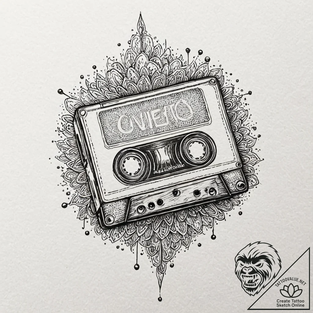 A minimalist tattoo of a huey lewis and the n... - tattoo sketch (№1751369666_0, 01.07.2025 11:34) — tattoovalue.net