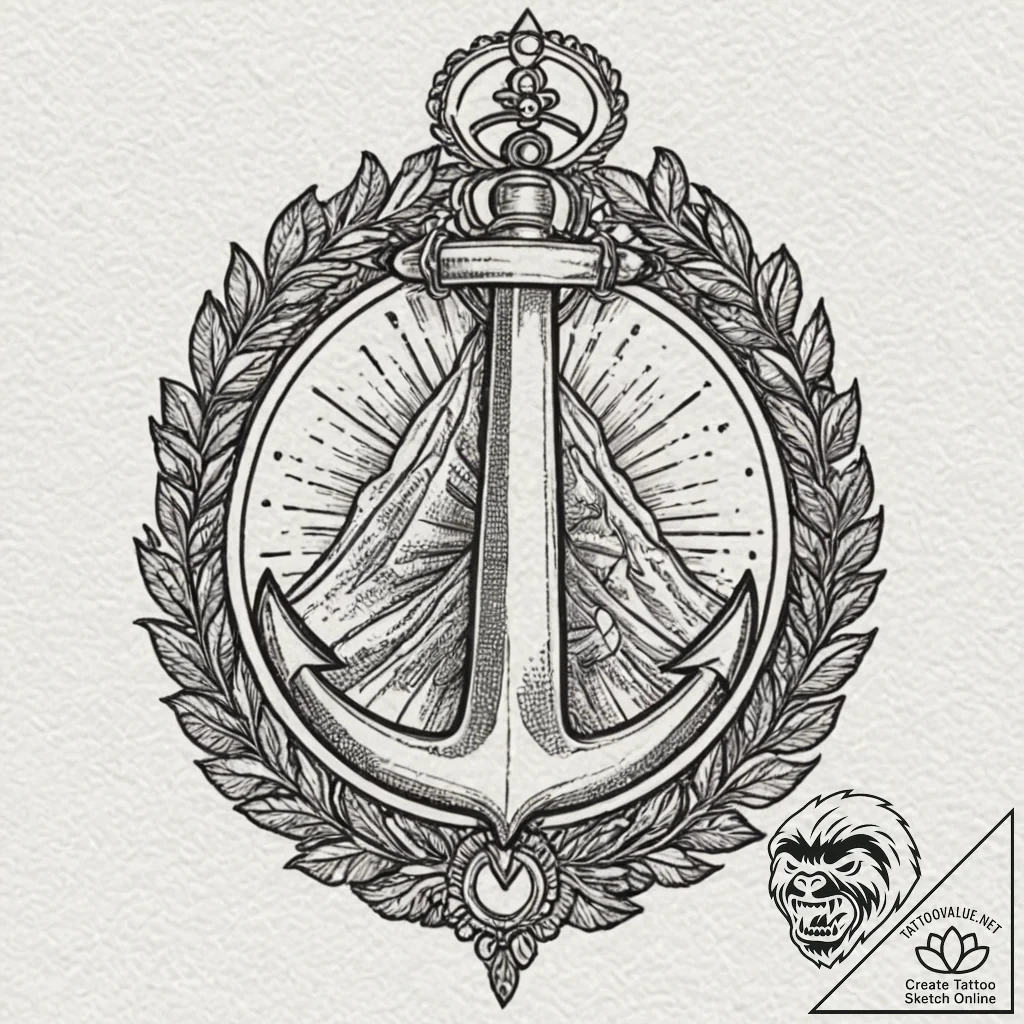Epaulet, concept art for tattoo, old school t... - tattoo sketch (№1751370294_0, 01.07.2025 11:44) — tattoovalue.net