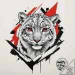 A snow leopard in the mountains (is there, bu… – tattoo sketch (№1751370451_0, 01.07.2025 11:47) — tattoovalue.net