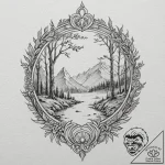 Bifrost bridge, artistic tattoo sketch, neo t… – tattoo sketch (№1751370530_0, 01.07.2025 11:48) — tattoovalue.net