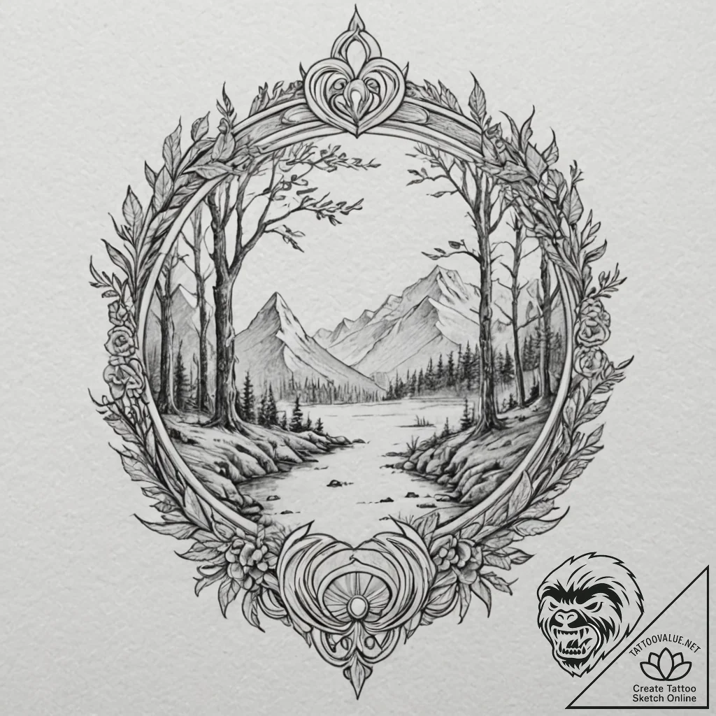 Bifrost bridge, artistic tattoo sketch, neo t... - tattoo sketch (№1751370530_0, 01.07.2025 11:48) — tattoovalue.net