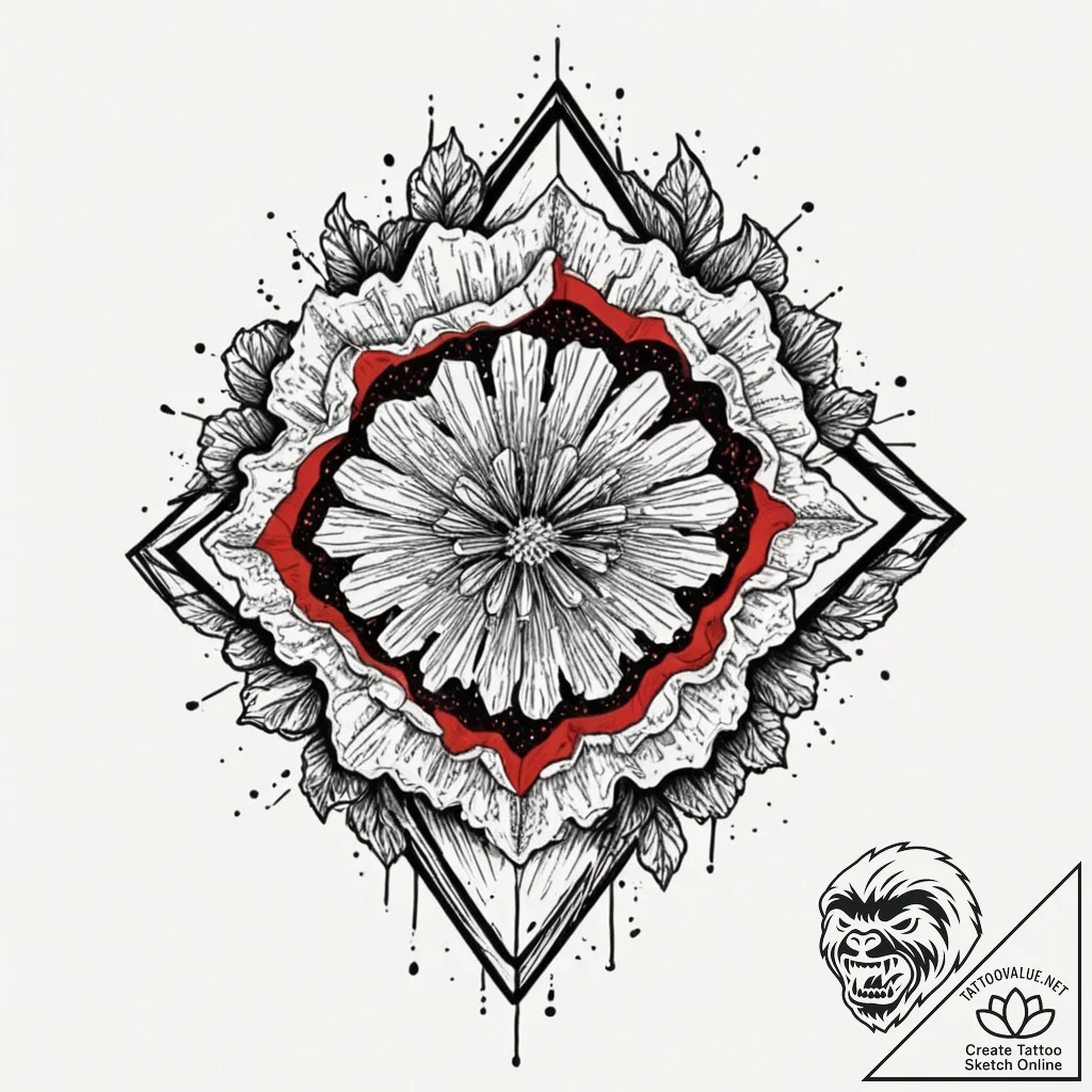 Geode, concept art for tattoo, aesthetically... - tattoo sketch (№1751370765_0, 01.07.2025 11:52) — tattoovalue.net