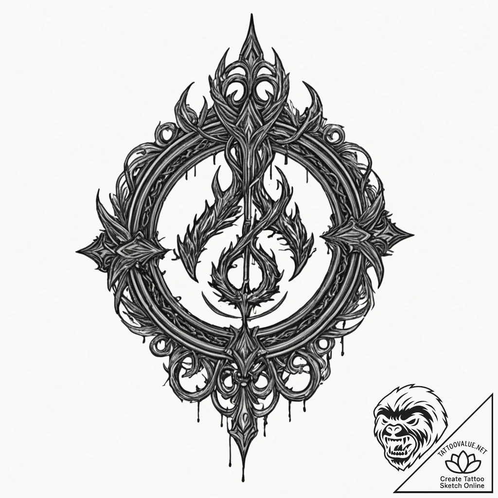 The hunter's mark from bloodborne, tattoo ske... - tattoo sketch (№1751371630_0, 01.07.2025 12:07) — tattoovalue.net