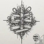 A linework tattoo of the cursed videotape, wi… – tattoo sketch (№1751372262_0, 01.07.2025 12:17) — tattoovalue.net