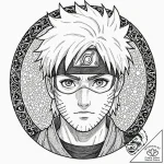 A graphic novel style tattoo of kakashi from… – tattoo sketch (№1751372575_0, 01.07.2025 12:22) — tattoovalue.net
