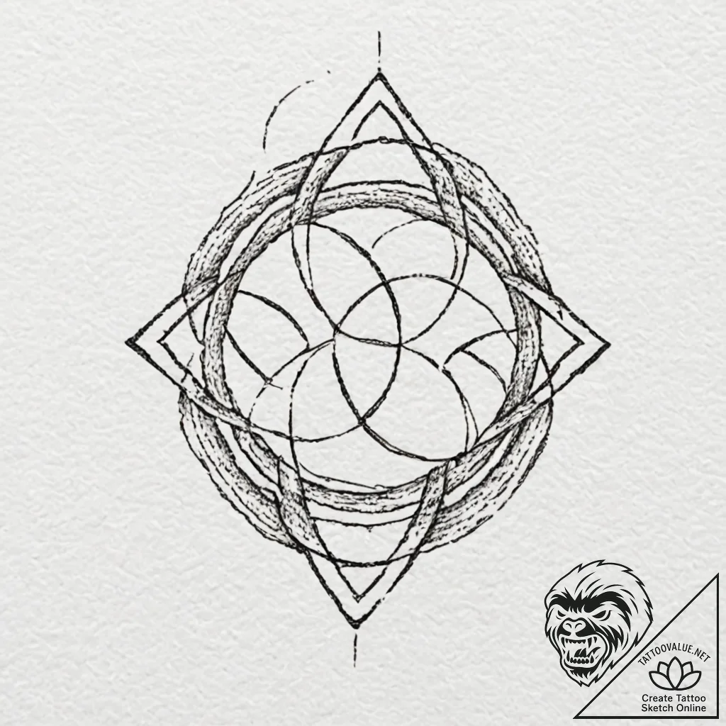 Triquetra, artistic tattoo sketch, minimalist... - tattoo sketch (№1751373047_0, 01.07.2025 12:30) — tattoovalue.net