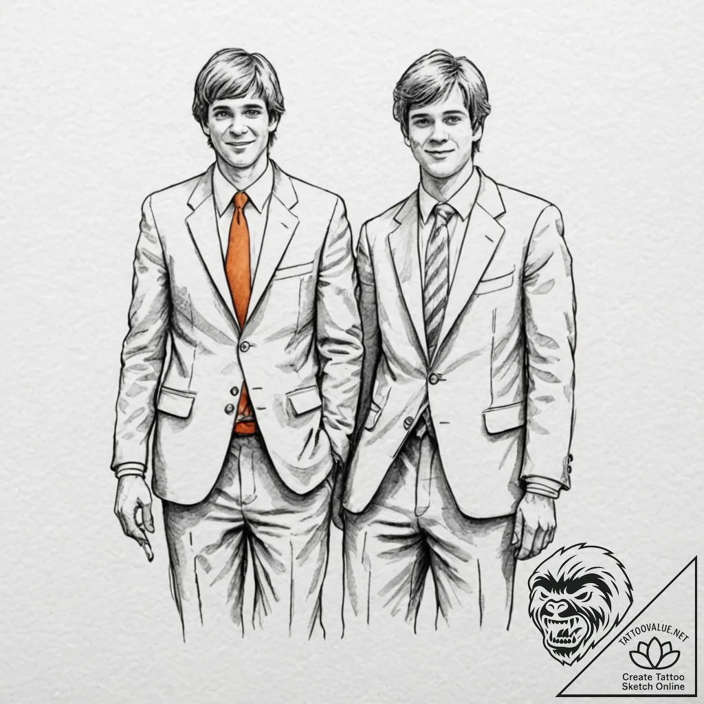 A sketch of the main characters from dumb and... - tattoo sketch (№1751374769_0, 01.07.2025 12:59) — tattoovalue.net