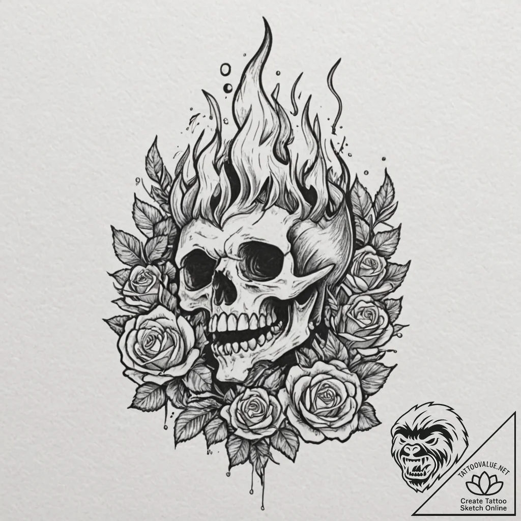A sketch of calcifer the fire demon from howl... - tattoo sketch (№1751375003_0, 01.07.2025 13:03) — tattoovalue.net
