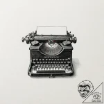 Typewriter, artistic tattoo sketch, stylized… – tattoo sketch (№1751378356_0, 01.07.2025 13:59) — tattoovalue.net