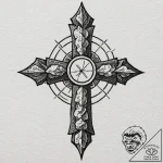 Rock (symbol), concept art for tattoo, on tex… – tattoo sketch (№1751378514_0, 01.07.2025 14:01) — tattoovalue.net