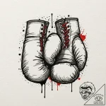 A linework tattoo of the iconic boxing gloves… – tattoo sketch (№1751378749_0, 01.07.2025 14:05) — tattoovalue.net