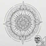 Sundial, ink illustration for tattoo, clean l… – tattoo sketch (№1751379616_0, 01.07.2025 14:20) — tattoovalue.net