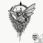 Neo-traditional design of boba fett’s ship, s… – tattoo sketch (№1751380210_0, 01.07.2025 14:30) — tattoovalue.net