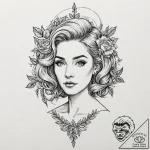 A sketch of moira rose from schitt’s creek, i… – tattoo sketch (№1751380524_0, 01.07.2025 14:35) — tattoovalue.net
