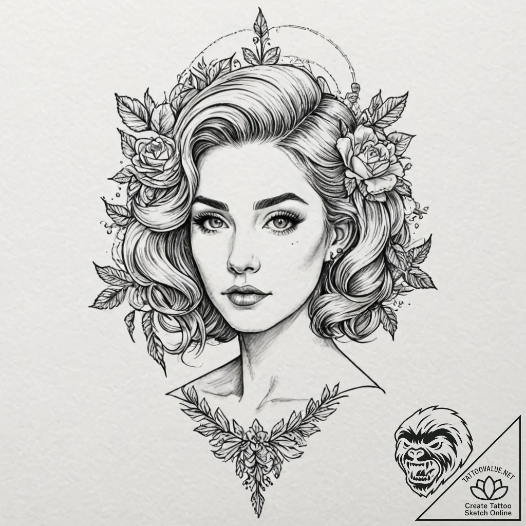 A sketch of moira rose from schitt's creek, i... - tattoo sketch (№1751380524_0, 01.07.2025 14:35) — tattoovalue.net