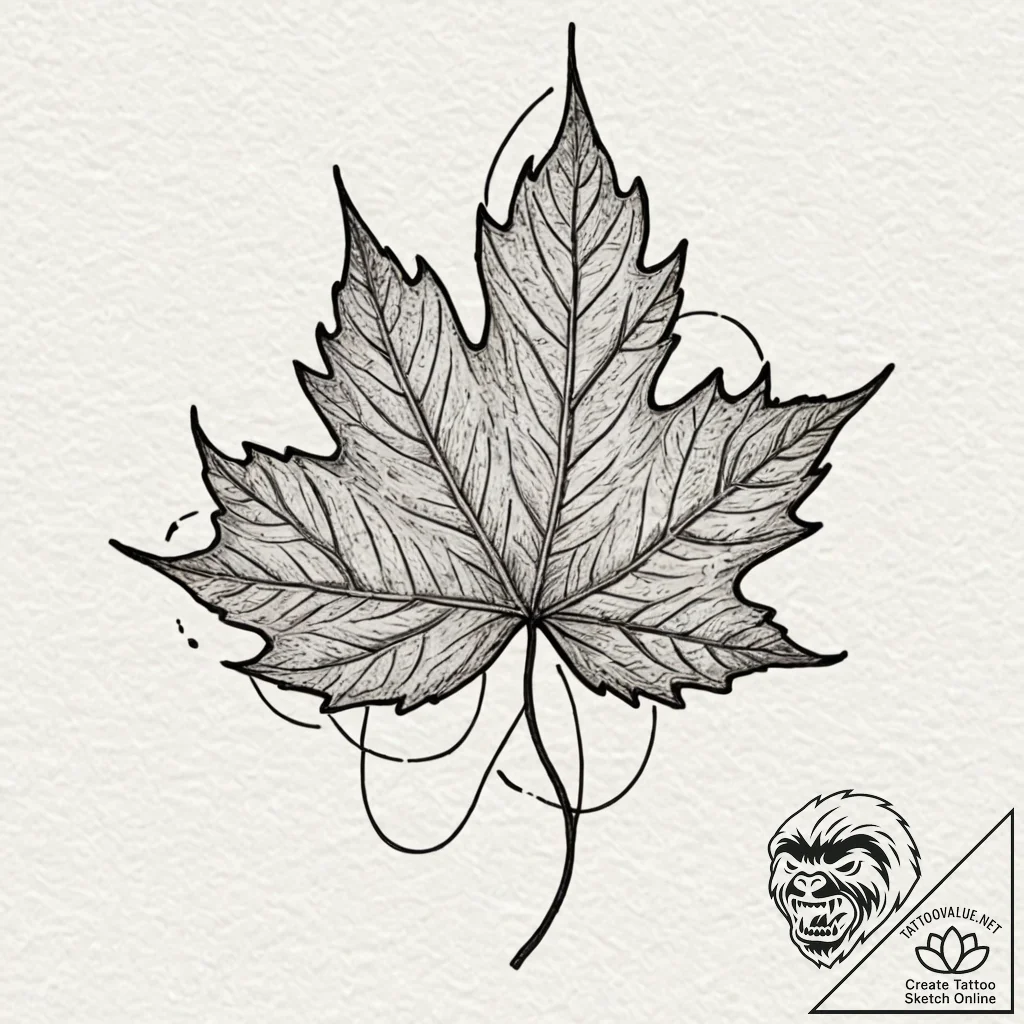 Autumn leaf crumbling, tattoo flash sheet des... - tattoo sketch (№1751383983_0, 01.07.2025 15:33) — tattoovalue.net