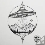 A sketch of the ufo from fargo season 2,, tat… – tattoo sketch (№1751384297_0, 01.07.2025 15:38) — tattoovalue.net