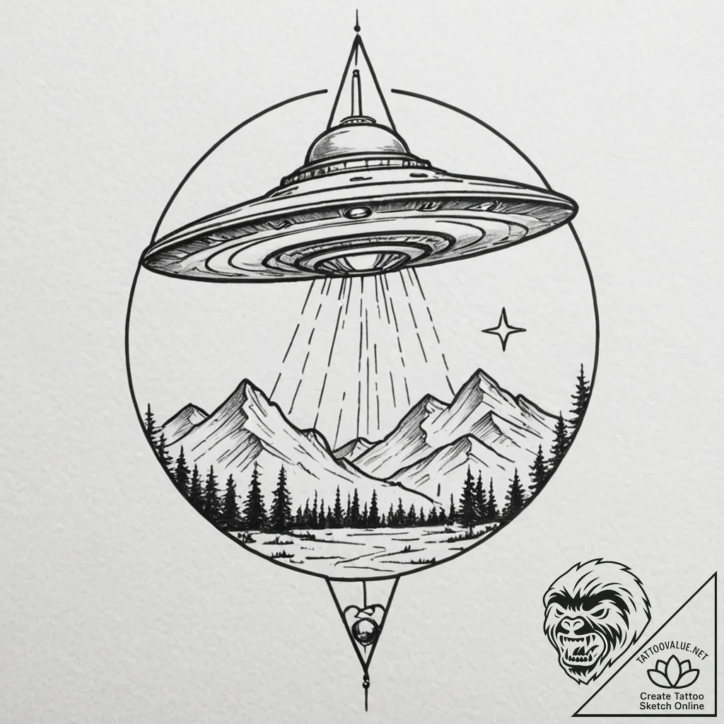 A sketch of the ufo from fargo season 2,, tat... - tattoo sketch (№1751384297_0, 01.07.2025 15:38) — tattoovalue.net