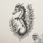 A hippocampus (mythological seahorse), tattoo… – tattoo sketch (№1751384375_0, 01.07.2025 15:39) — tattoovalue.net