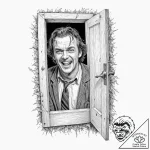 A sketch of jack torrance from the shining, p… – tattoo sketch (№1751384769_0, 01.07.2025 15:46) — tattoovalue.net