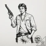 Neo-traditional portrait of han solo, with a… – tattoo sketch (№1751384848_0, 01.07.2025 15:47) — tattoovalue.net
