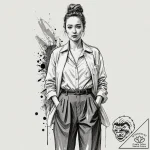 A neo-traditional tattoo of villanelle from k… – tattoo sketch (№1751385005_0, 01.07.2025 15:50) — tattoovalue.net
