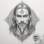 A neo-traditional portrait of a fierce uruk-h… – tattoo sketch (№1751385165_0, 01.07.2025 15:52) — tattoovalue.net