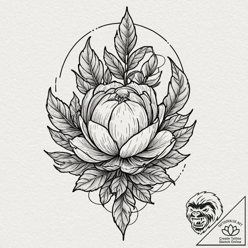 A single cotton plant boll, tattoo line art,... - tattoo sketch (№1751385790_0, 01.07.2025 16:03) — tattoovalue.net