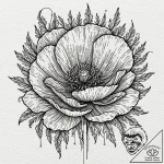 A poppy flower field, tattoo flash sheet desi… – tattoo sketch (№1751385947_0, 01.07.2025 16:05) — tattoovalue.net