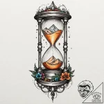 An hourglass filled with city dust instead of… – tattoo sketch (№1751386183_0, 01.07.2025 16:09) — tattoovalue.net